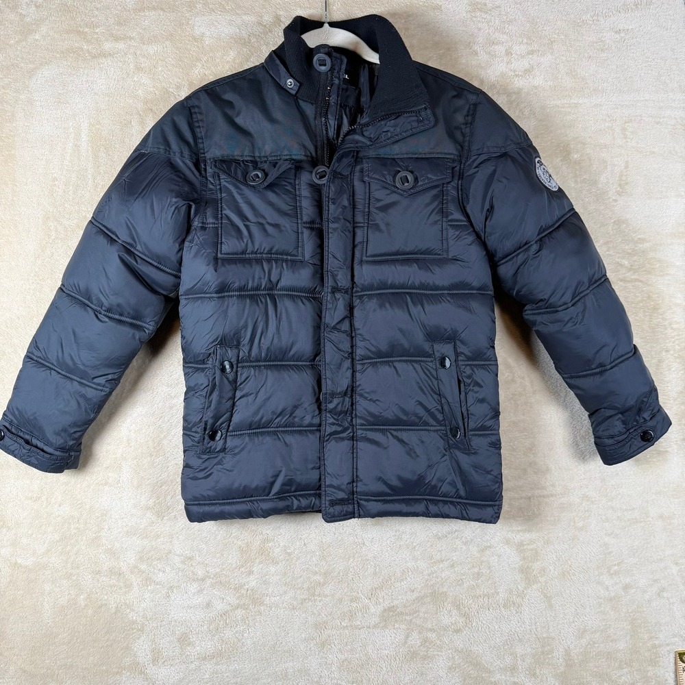 Diesel Puffer Jacket Black Size 10/12 Winter Warm Coat Outerwear EUC